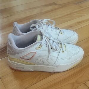 Puma White and Yellow Women's Sneakers